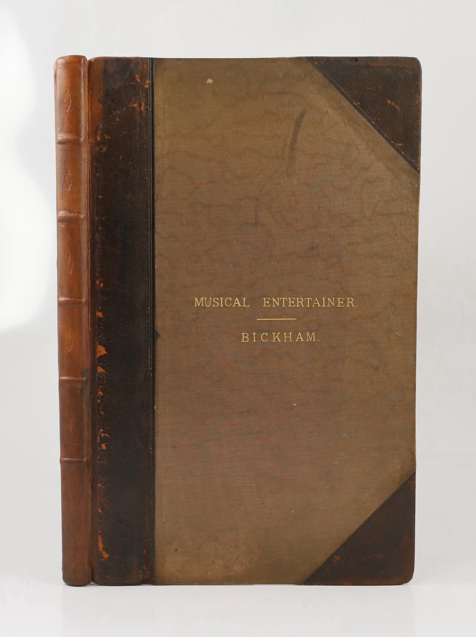 (Bickham, George - The Musical Entertainer). vol. 1 (only, of 2), without title and prelims. 99 (ex.100) engraved leaves of songs (words and music) with pictorial and decorative vignette at head of each; rebound 19th cen